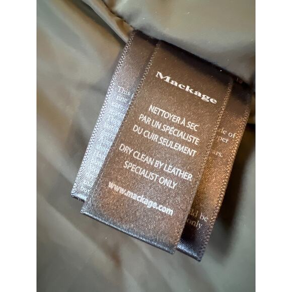 $1690 Mackage Green Quilted Key Trish Down Puffer Coat Jacket Fur Collar Sz S - Picture 13 of 16